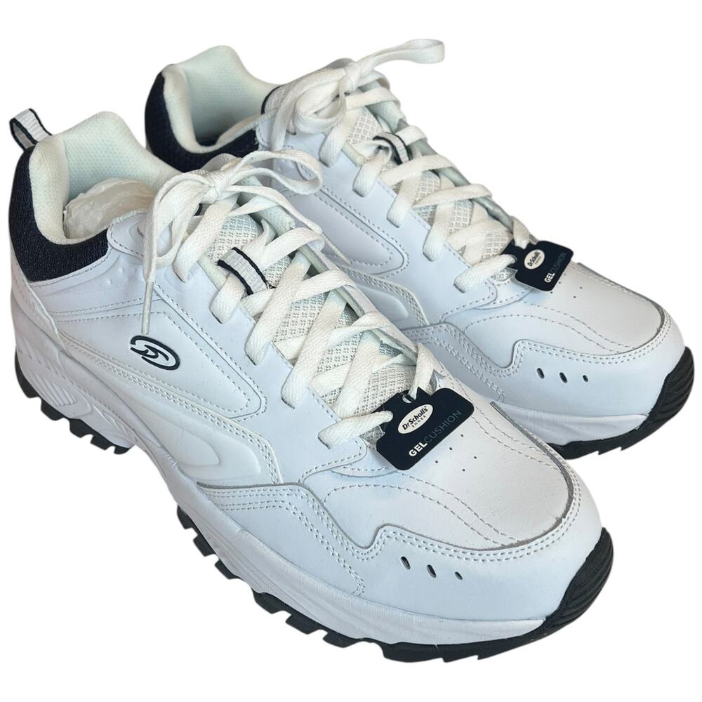 NWT Dr. Scholl’s Stamina Men’s White Navy Chunky Sneakers Gel Cushion Size 12W